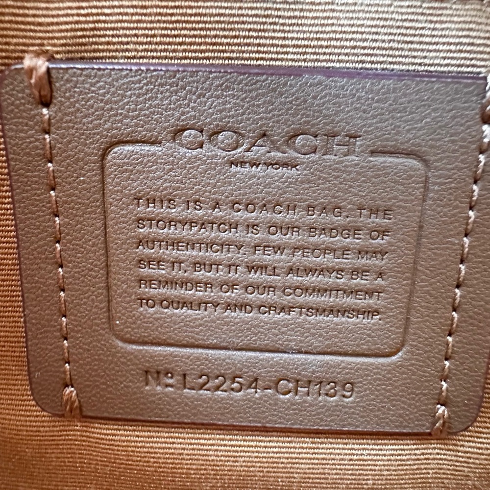 Coach Teri Shoulder Bag Signature Chambray Leather Trim - Picture 16 of 16